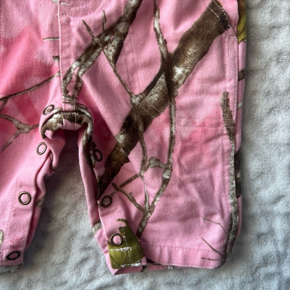 Cabela’s Pink Camouflage Baby Overalls | Size 3M - Picture 2 of 7